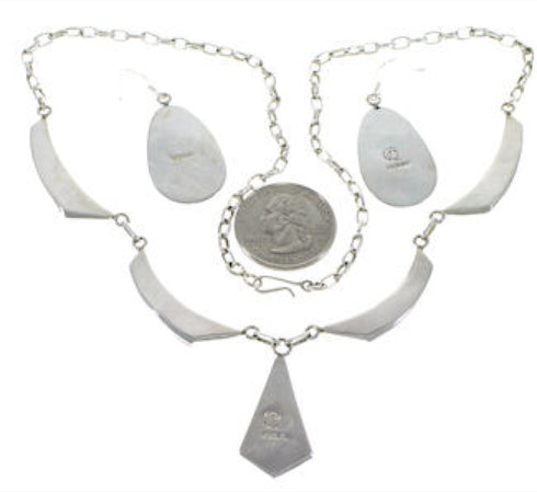 Southwest Multicolor Earrings And Link Necklace Set GS75439